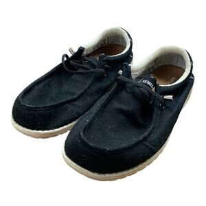 Kemisant Mens Size 13 Black Canvas Machine Washable Slip On Boat Sneaker Shoes